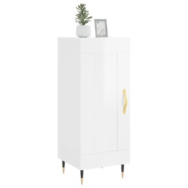 vidaXL Ντουλάπι Γυαλιστερό Λευκό 34,5x34x90cm Επεξεργασμένο Ξύλο 1 τεμ.