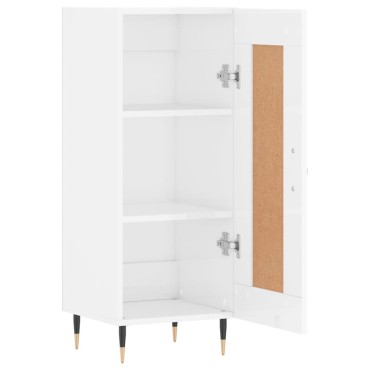 vidaXL Ντουλάπι Γυαλιστερό Λευκό 34,5x34x90cm Επεξεργασμένο Ξύλο 1 τεμ.