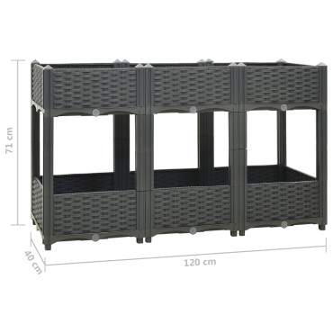 vidaXL Ζαρντινιέρα 120 x 40 x 71 εκ. από Πολυπροπυλένιο