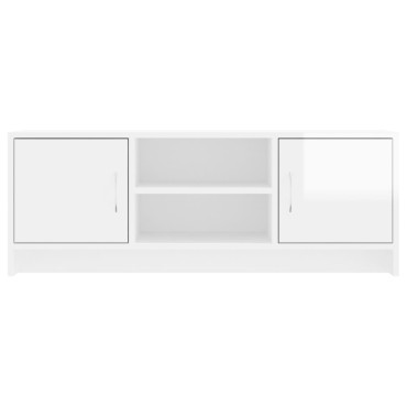vidaXL Έπιπλο Τηλεόρασης Γυαλ. Λευκό 102x30x37,5cm Επεξεργασμένο Ξύλο