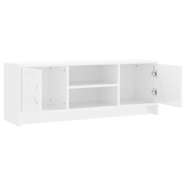 vidaXL Έπιπλο Τηλεόρασης Γυαλ. Λευκό 102x30x37,5cm Επεξεργασμένο Ξύλο