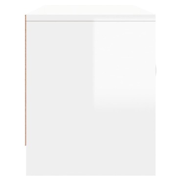vidaXL Έπιπλο Τηλεόρασης Γυαλ. Λευκό 102x30x37,5cm Επεξεργασμένο Ξύλο