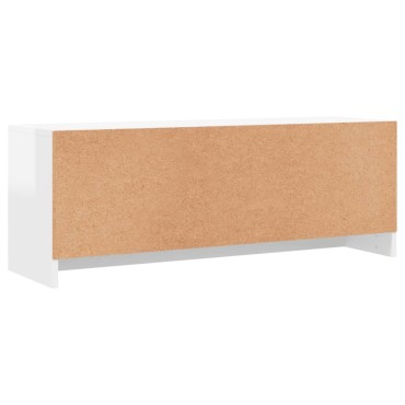vidaXL Έπιπλο Τηλεόρασης Γυαλ. Λευκό 102x30x37,5cm Επεξεργασμένο Ξύλο