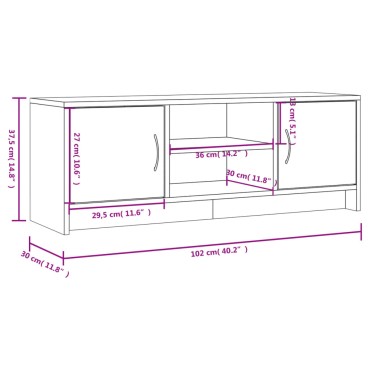 vidaXL Έπιπλο Τηλεόρασης Γκρι Σκυρ. 102x30x37,5cm Επεξ. Ξύλο