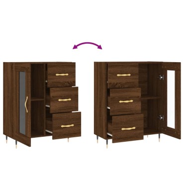 vidaXL Ντουλάπι Καφέ Δρυς 69,5x34x90cm Επεξεργασμένο Ξύλο 1 τεμ.
