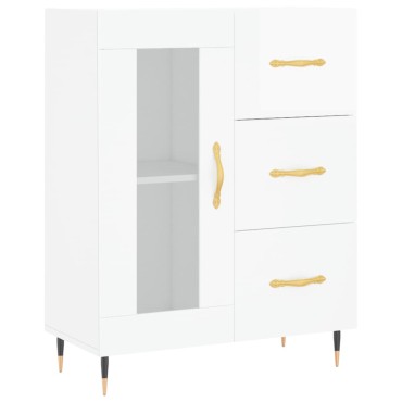 vidaXL Ντουλάπι Γυαλιστερό Λευκό 69,5x34x90cm Επεξεργασμένο Ξύλο 1 τεμ.