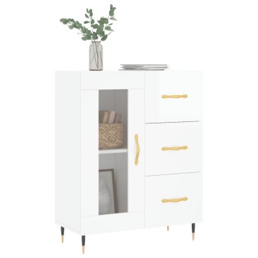 vidaXL Ντουλάπι Γυαλιστερό Λευκό 69,5x34x90cm Επεξεργασμένο Ξύλο 1 τεμ.
