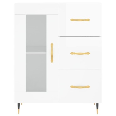 vidaXL Ντουλάπι Γυαλιστερό Λευκό 69,5x34x90cm Επεξεργασμένο Ξύλο 1 τεμ.