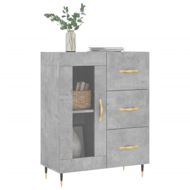 vidaXL Ντουλάπι Γκρι Σκυροδέματος 69,5x34x90cm Επεξεργασμένο Ξύλο 1 τεμ.
