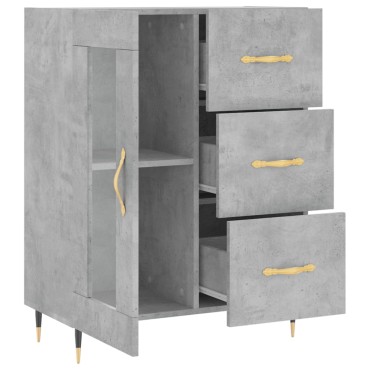 vidaXL Ντουλάπι Γκρι Σκυροδέματος 69,5x34x90cm Επεξεργασμένο Ξύλο 1 τεμ.