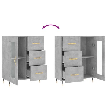 vidaXL Ντουλάπι Γκρι Σκυροδέματος 69,5x34x90cm Επεξεργασμένο Ξύλο 1 τεμ.
