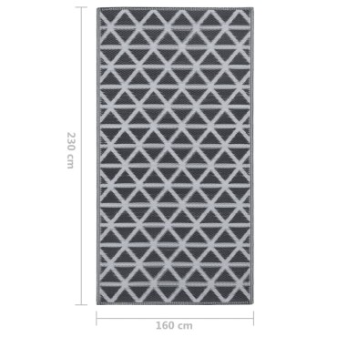 vidaXL Χαλί εξωτερικού χώρου ARAKIL Μαύρο 160x230 cm PP