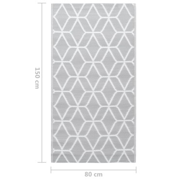 vidaXL χαλί εξωτερικού χώρου ARAKIL γκρι 80x150 cm PP