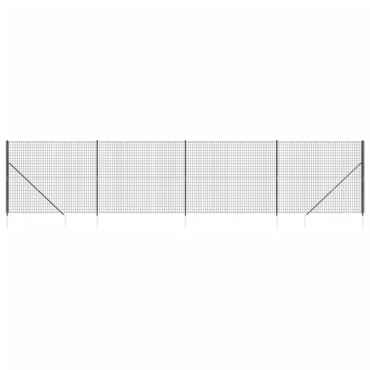 vidaXL Συρματόπλεγμα Περίφραξης Ανθρακί 1,6x10 μ. με Καρφωτές Βάσεις