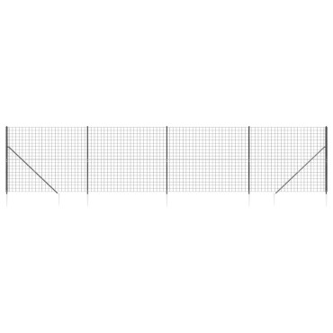vidaXL Συρματόπλεγμα Περίφραξης Ανθρακί 1,6x10 μ. με Καρφωτές Βάσεις