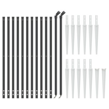 vidaXL Συρματόπλεγμα Περίφραξης Ανθρακί 0,8x25 μ. με Καρφωτές Βάσεις