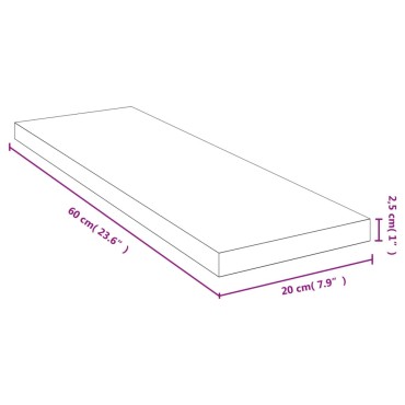 vidaXL Ράφι Τοίχου 60x20x2,5cm από Μπαμπού 1 τεμ.