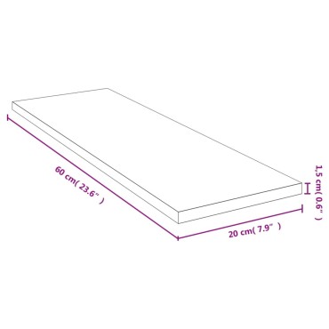 vidaXL Ράφι Τοίχου 60x20x1,5cm από Μπαμπού 1 τεμ.