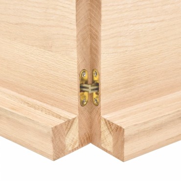 vidaXL Ράφι Τοίχου 140x60x(2-6)cm από Ακατέργαστο Μασίφ Ξύλο Δρυός 1 τεμ.
