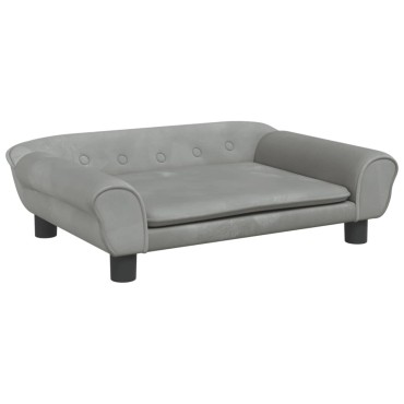 vidaXL Καναπές Παιδικός Ανοιχτό Γκρι 70x45x26cm από Βελούδο 1 τεμ.