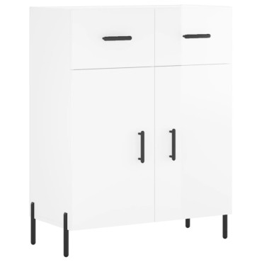 vidaXL Ντουλάπι Γυαλιστερό Λευκό 69,5x34x90cm Επεξεργασμένο Ξύλο 1 τεμ.