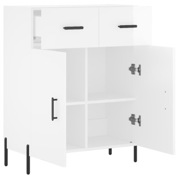 vidaXL Ντουλάπι Γυαλιστερό Λευκό 69,5x34x90cm Επεξεργασμένο Ξύλο 1 τεμ.