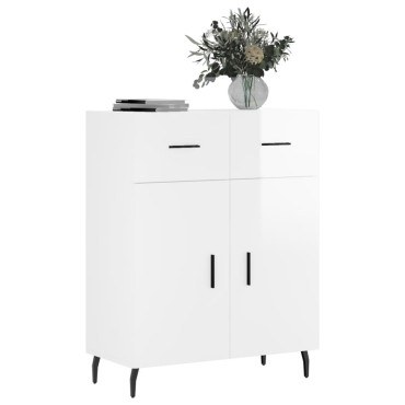 vidaXL Ντουλάπι Γυαλιστερό Λευκό 69,5x34x90cm Επεξεργασμένο Ξύλο 1 τεμ.