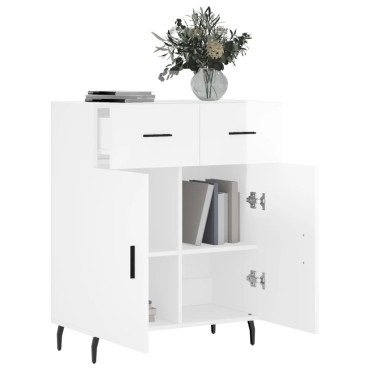 vidaXL Ντουλάπι Γυαλιστερό Λευκό 69,5x34x90cm Επεξεργασμένο Ξύλο 1 τεμ.