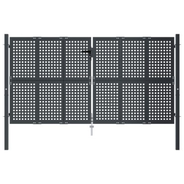 vidaXL Πύλη Κήπου Ανθρακί 300 x 125 εκ. Ατσάλινη