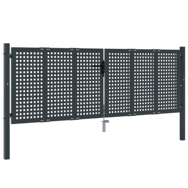 vidaXL Πύλη Κήπου Ανθρακί 300 x 150 εκ. Ατσάλινη