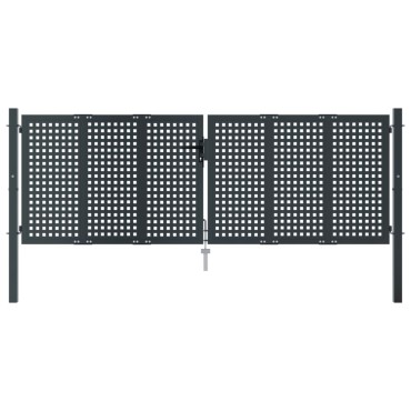 vidaXL Πύλη Κήπου Ανθρακί 300 x 125 εκ. Ατσάλινη