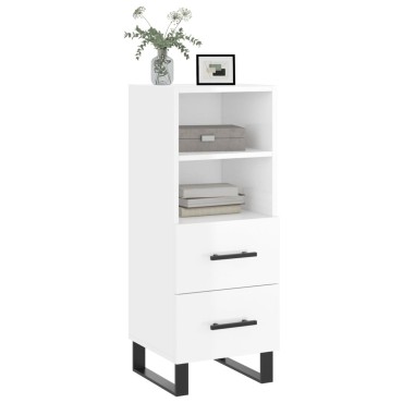 vidaXL Ντουλάπι Γυαλιστερό Λευκό 34,5x34x90cm Επεξεργασμένο Ξύλο 1 τεμ.