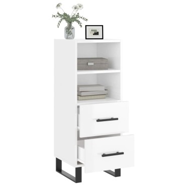 vidaXL Ντουλάπι Γυαλιστερό Λευκό 34,5x34x90cm Επεξεργασμένο Ξύλο 1 τεμ.
