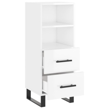 vidaXL Ντουλάπι Γυαλιστερό Λευκό 34,5x34x90cm Επεξεργασμένο Ξύλο 1 τεμ.