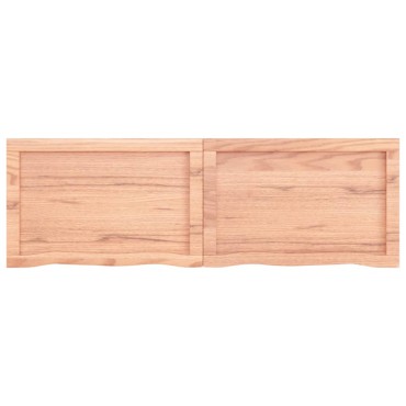 vidaXL Ράφι Τοίχου Ανοιχτό Καφέ 120x40x(2-6)cm Επεξ. Μασίφ Ξύλο Δρυός 1 τεμ.