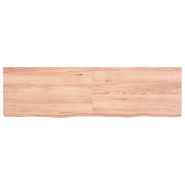 vidaXL Ράφι Τοίχου Ανοιχτό Καφέ 140x40x(2-6)cm Επεξ. Μασίφ Ξύλο Δρυός 1 τεμ.