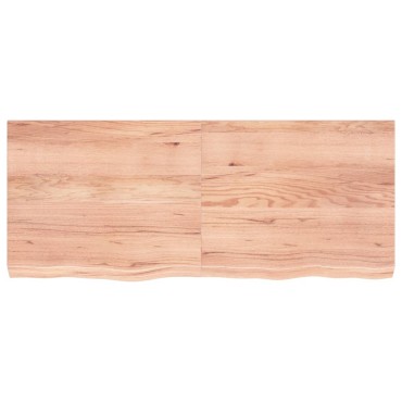 vidaXL Ράφι Τοίχου Ανοιχτό Καφέ 120x50x(2-6)cm Επεξ. Μασίφ Ξύλο Δρυός 1 τεμ.