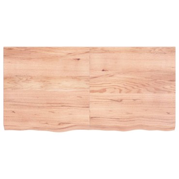 vidaXL Ράφι Τοίχου Ανοιχτό Καφέ 120x60x(2-6)cm Επεξ. Μασίφ Ξύλο Δρυός 1 τεμ.