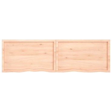 vidaXL Ράφι Τοίχου 200x60x(2-4)cm από Ακατέργαστο Μασίφ Ξύλο Δρυός 1 τεμ.