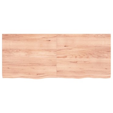 vidaXL Ράφι Τοίχου Ανοιχτό Καφέ 120x50x(2-4)cm Επεξ. Μασίφ Ξύλο Δρυός 1 τεμ.