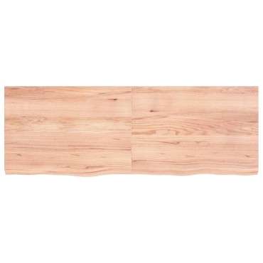 vidaXL Ράφι Τοίχου Ανοιχτό Καφέ 140x50x(2-4)cm Επεξ. Μασίφ Ξύλο Δρυός 1 τεμ.