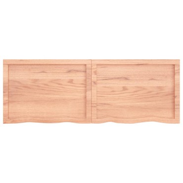 vidaXL Ράφι Τοίχου Ανοιχτό Καφέ 140x50x(2-4)cm Επεξ. Μασίφ Ξύλο Δρυός 1 τεμ.