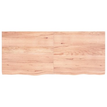 vidaXL Ράφι Τοίχου Ανοιχτό Καφέ 140x60x(2-4)cm Επεξ. Μασίφ Ξύλο Δρυός 1 τεμ.