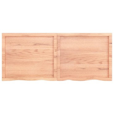 vidaXL Ράφι Τοίχου Ανοιχτό Καφέ 140x60x(2-4)cm Επεξ. Μασίφ Ξύλο Δρυός 1 τεμ.