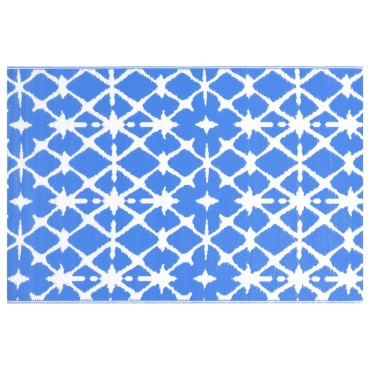 vidaXL χαλί εξωτερικού χώρου ARAKIL μπλε και λευκό 120x180 cm PP