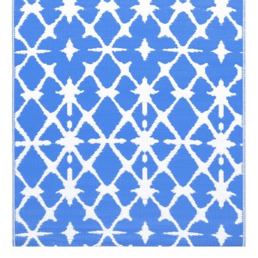 vidaXL χαλί εξωτερικού χώρου ARAKIL μπλε και λευκό 120x180 cm PP