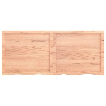 vidaXL Ράφι Τοίχου Ανοιχτό Καφέ 140x60x(2-6)cm Επεξ. Μασίφ Ξύλο Δρυός 1 τεμ.