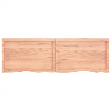 vidaXL Ράφι Τοίχου Ανοιχτό Καφέ 160x50x(2-4)cm Επεξ. Μασίφ Ξύλο Δρυός 1 τεμ.