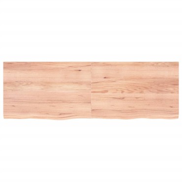 vidaXL Ράφι Τοίχου Ανοιχτό Καφέ 180x60x(2-4)cm Επεξ. Μασίφ Ξύλο Δρυός 1 τεμ.