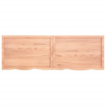 vidaXL Ράφι Τοίχου Ανοιχτό Καφέ 180x60x(2-4)cm Επεξ. Μασίφ Ξύλο Δρυός 1 τεμ.